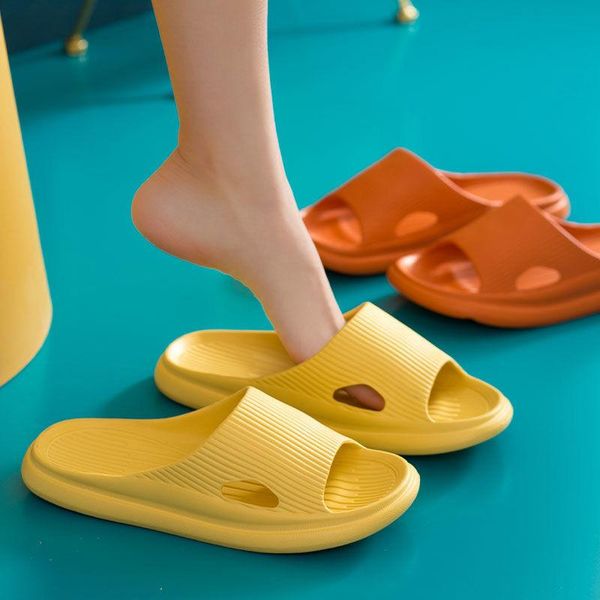 

home slippers summer indoor floor non-slip women shoes couple family l bathroom bath soft sole large size girl slides, Black