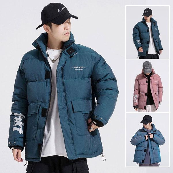 

men's down & parkas winter big pocket cargo cotton-padded jacket coat parka men fashion thicken warm jackets manteau homme blusa invern, Black