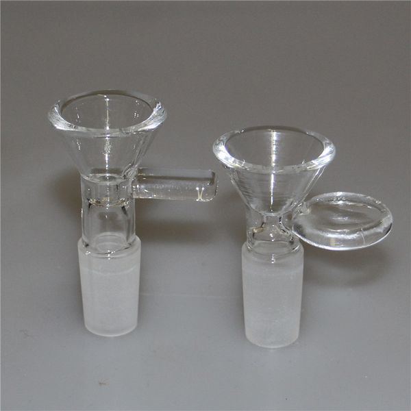 Ciotole per schermo fiore di bong in vetro di giacca per tubi dell'acqua bong da fumare ciotola dimensioni da 14 mm a piattaforma per olio di silicone maschio.
