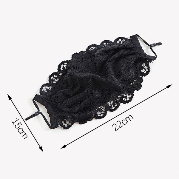 

elegant black lace mask women single layer breathable mask for face cap summer sunscreen mouth muffle bandage mascarillas sqcmmn
