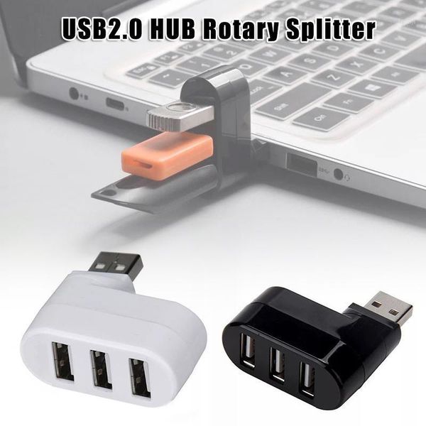 

hubs 3-port usb 2.0 hub rotate splitter extension dock for pc notebook puo881