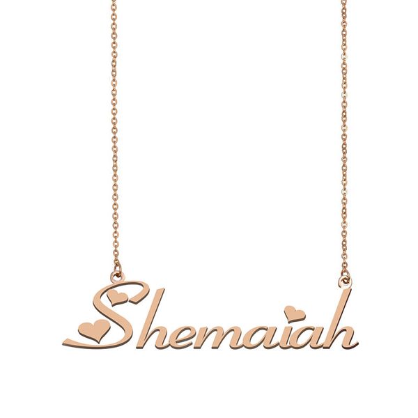 

shemaiah name necklace custom nameplate pendant for women girls birthday gift kids friends jewelry 18k gold plated stainless steel, Silver