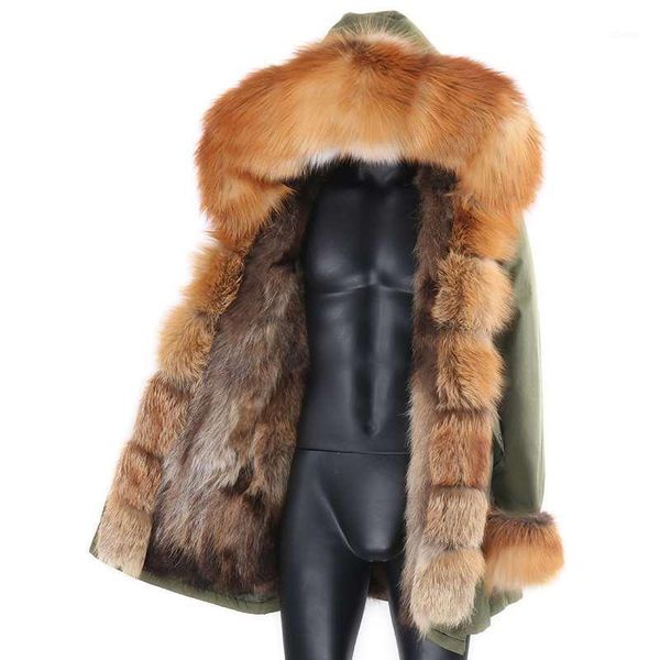 

men's down & parkas parka winter waterproof long jacket real fur coat natural men collar hood thick warm streetwear detachable 1, Black