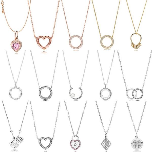 

chains 100% 925 sterling silver pan model charm necklace female heart valentine's day heart-shaped fashion jewelry