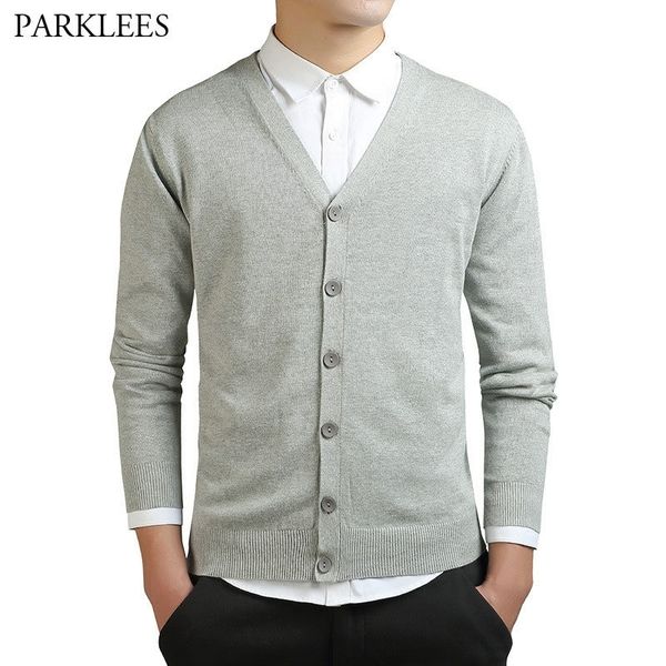 

cardigan sweater men autumn button placket mens knitted sweaters casual slim fit v neck knitwear long sleeve pull homme 3xl 201022, White;black