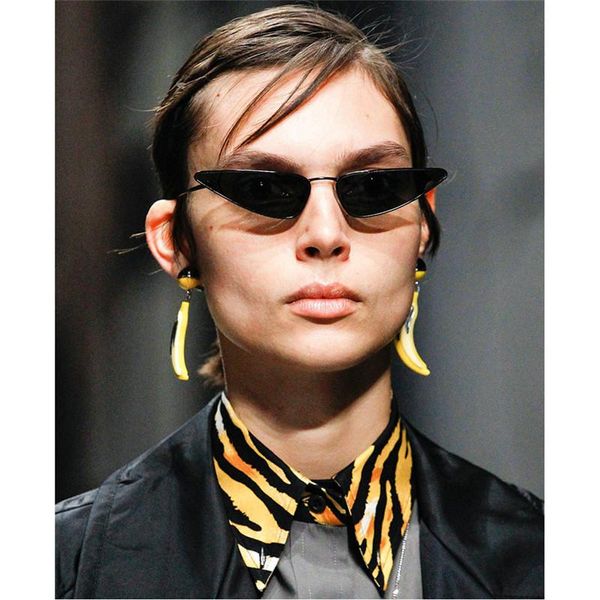 

sunglasses fashion women brand design personality small frame sun glasses red pink yellow purple lens fml, White;black