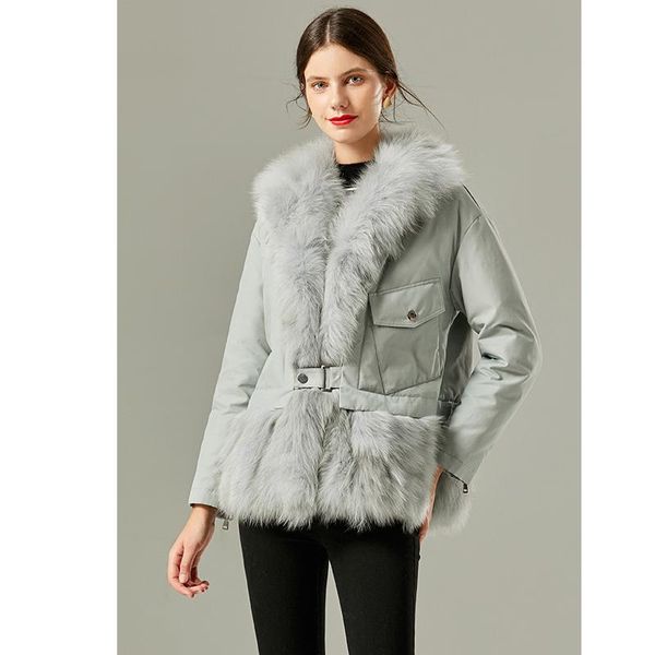 

women's fur & faux collar real coats 90% white duck down female winter parkas warm jackets for women 2021 abrigo mujer zjt923, Black