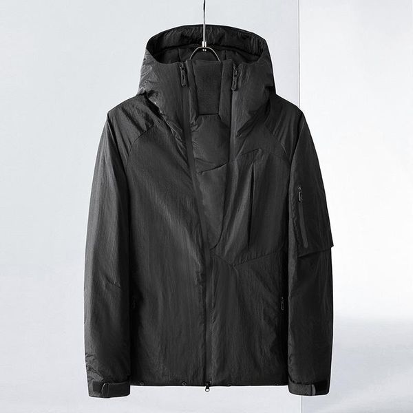 

thick white duck down jacket men's short 2020 winter new casual tooling down jacket1, Black