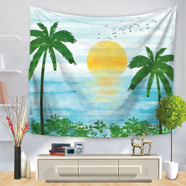 

plant coconut trees print tapestries wall hanging blanket beach towel bedroom wall decorative carpet curtain for living room 150*130cm