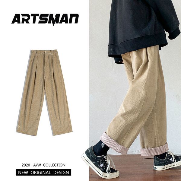 

trousers 2021 men's autumn new solid-thickened fuse straight tube pants male youth wear djhp, Black