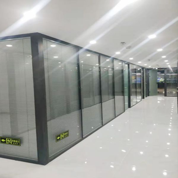 

room divider, customized eu-100-35 aluminum frame double glass partition.