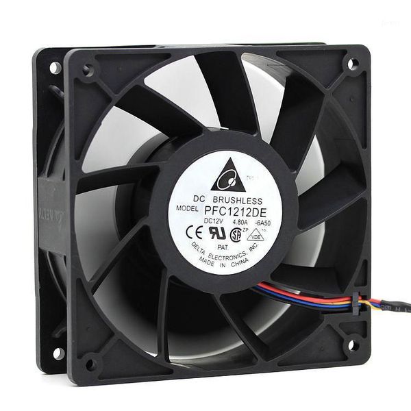 

new delta pfc1212de 12038 12v 4.8a 12cm max airflow rate double ball violence fan1