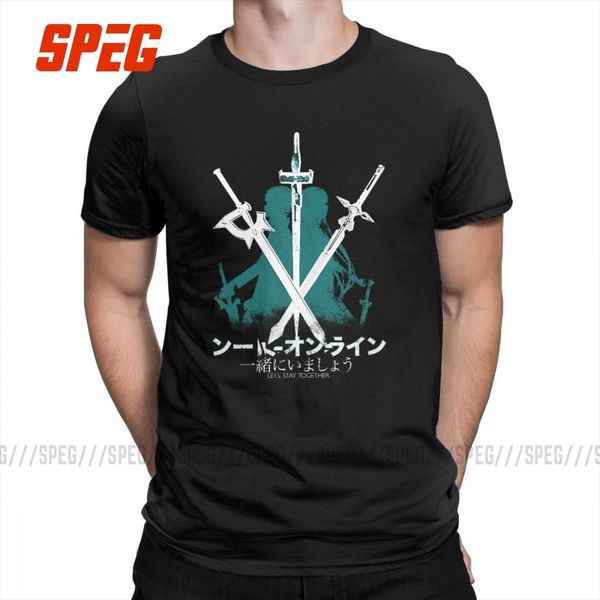 

sport sword art online t shirts lets stay together 100% cotton tee shirt men's short sleeve o-neck t-shirts simple