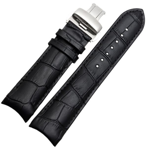 

22mm 23mm 24mm for t035 watch band genuine leather watchband steel buckle strap wrist bracelet brown black, Black;brown