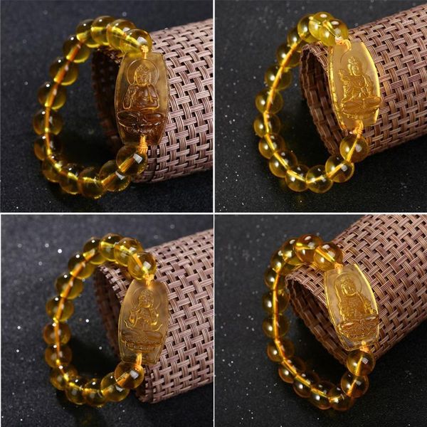 

classic chinese zodiac buddha beads bracelets&bangles charm men women yellow natural stone strand bracelet prayer jewelr1, Black