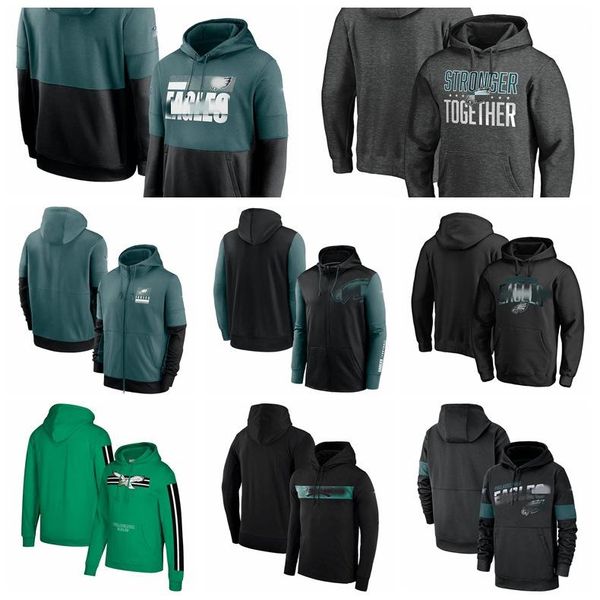 

philadelphia eagles men sweatshirt woemn youth 2020 salute to service sideline therma performance pullover football hoodie, Black;red