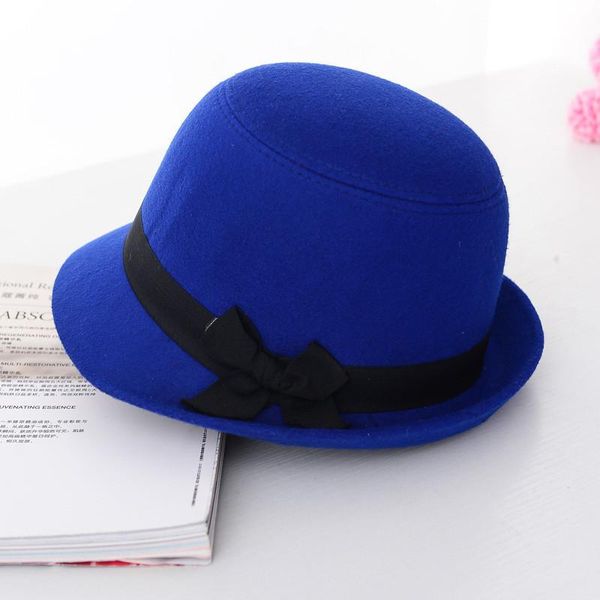 

europe korean fall winter women's fedora caps vintage sun hats for woman lady wide brim felt bowknot hat for women wmtuxl xhlove, Black;white