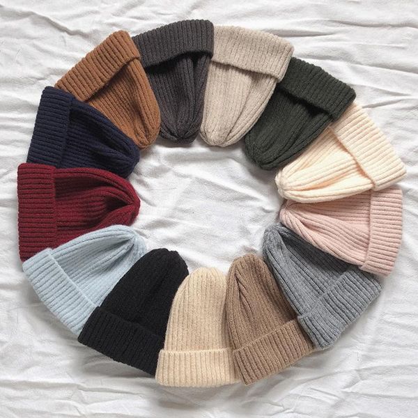 

new winter warm skullies beanie cap candy color casual hip hop hat acrylic elastic knitting hats for women girl wholesale1, Blue;gray
