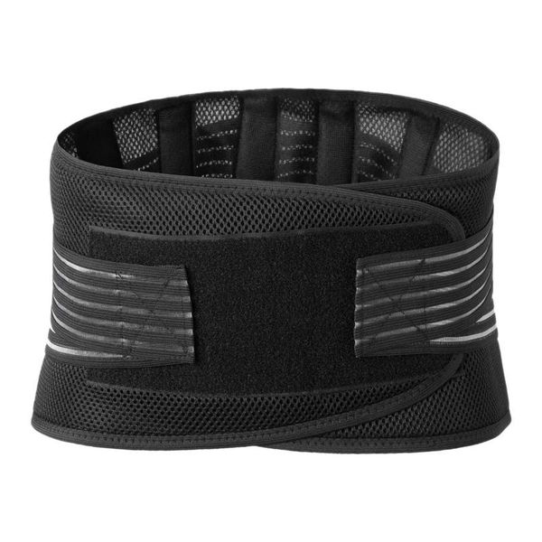 

waist support 1pcs black removable sports goods fitness steel belt mesh breathable fixed back protector, Black;gray