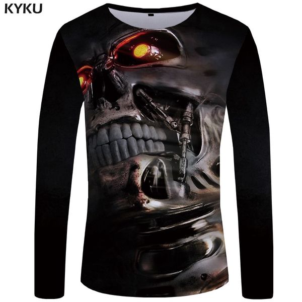 

brand skull long sleeve green bull head rock dragon anime japan 3d print shirts plus size funny hentai men clothing