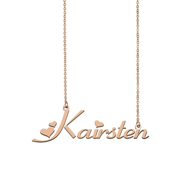 

kairsten name necklaces pendant custom personalized for women girls children friends mothers gifts 18k gold plated stainless steel, Silver