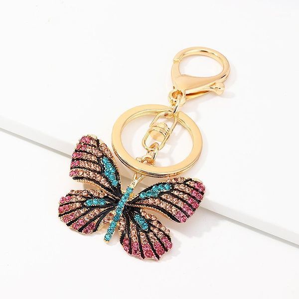 

keychains lexie diary 2021 arrival fashion creative color butterfly key ring accessories three-dimensional pendant for women jewelry1, Silver