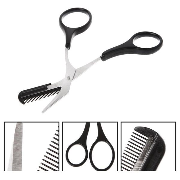 

women eyebrow trimmer scissors comb eyelash hair removal grooming cutter shaping q0kd women jllgvb, Silver