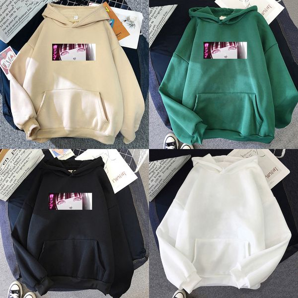 

kakegurui yumeko jabami hoodie anime hooded sweatshirt harajuku hoodies kawaii long sleeve women's hoody green q0105, Black