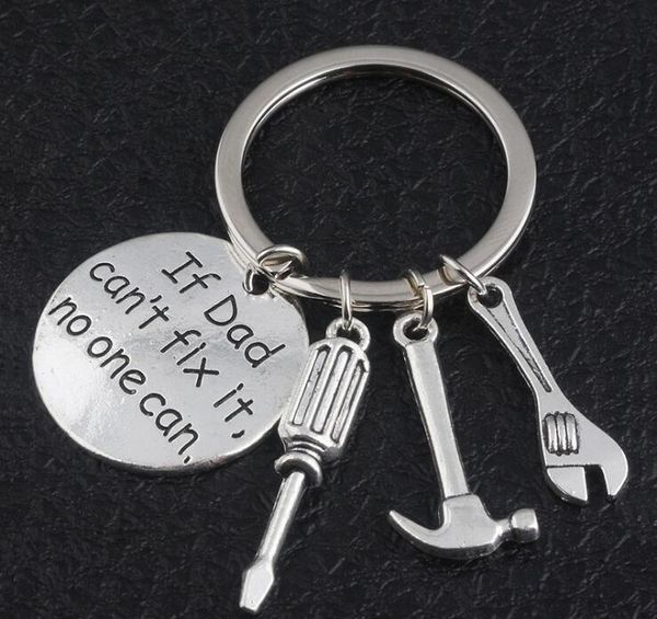 

one hand can't tools if no daddy rings father fix chain accessories it key keychain ooa5020 200pcs dad can key bbych mj_fashion, Silver