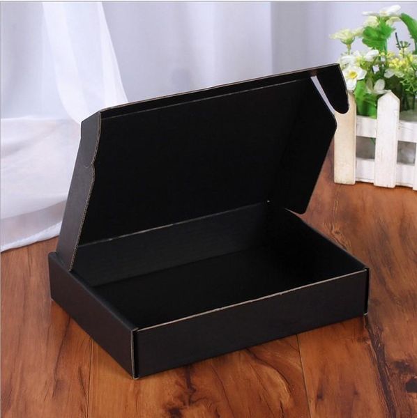 

gift wrap 5psc 10pcs black color paper box carton small gifts packaging blank kraft support custom sizes and printed logo