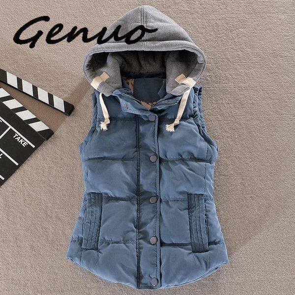 

genuo new 2020 brand women sleeveless jacket spring ultralight vest female slim vest women's windproof warm waistcoat1, Black;white