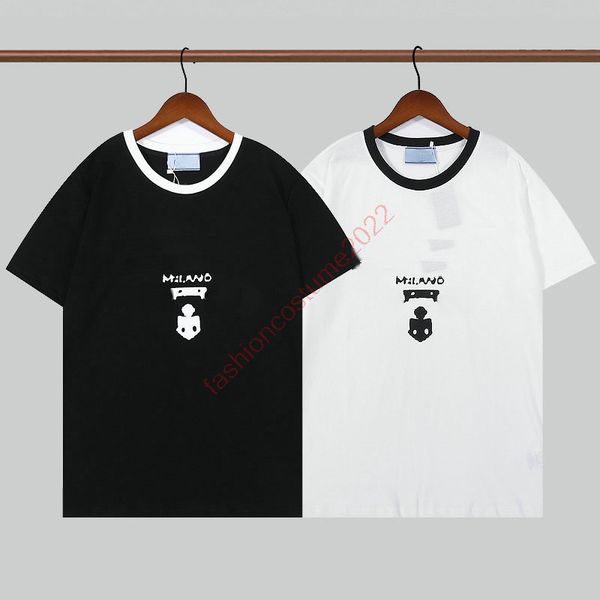 

2022 summer men's printed stretch cotton t-shirt sleek stretch cotton tee classic crew neck and short sleeves is decorated with the mil, White;black