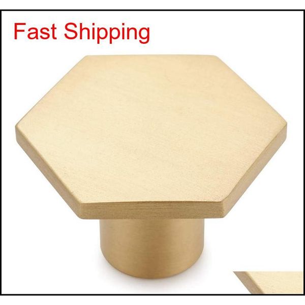 

gold kitchen cabinet knobs solid brass hexagon shape furniture drawer handles pulls single hole dresser knobs cupbo qylnet bdenet