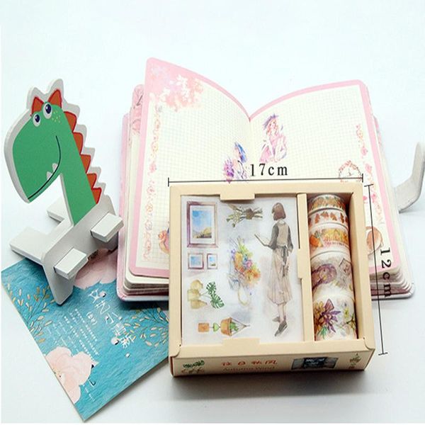 

1 set diy scrapbook sticker floral craft paper tape journal adhesive stickers scrapbooking wrapping gift label