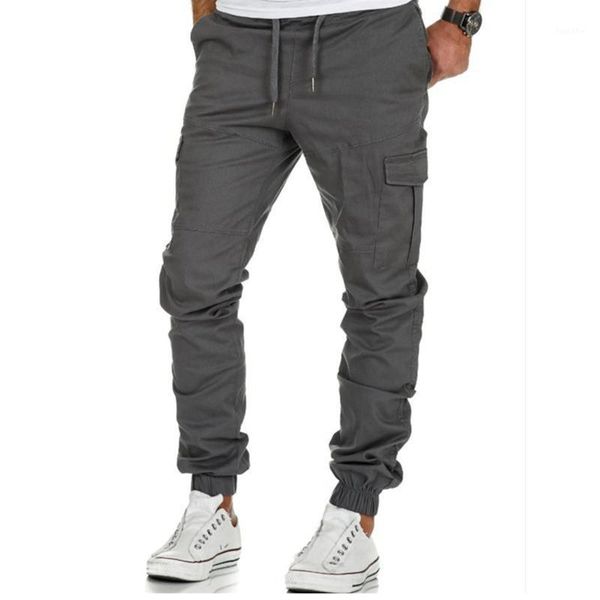 

2018 fashion men fitness tactical cargo pants joggers mens workout sweatpants hip hop casual male trousers 3xl1, Black