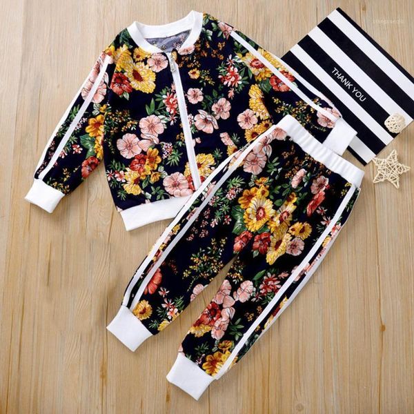 

toddler christmas outfit floral coat + pants 2pcs fashion children clothing spring autumn fashion little girls clothing set1, White