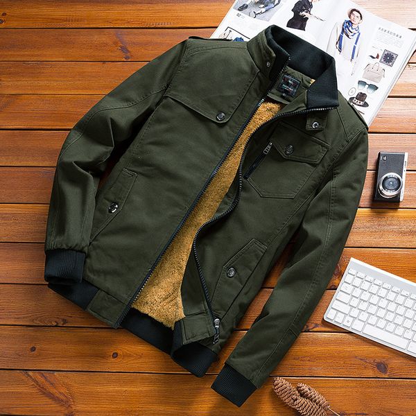 

men's coat plush thickened spring and autumn winter 2020 new tooling jacket thin casual denim cotton clothes, Black;brown