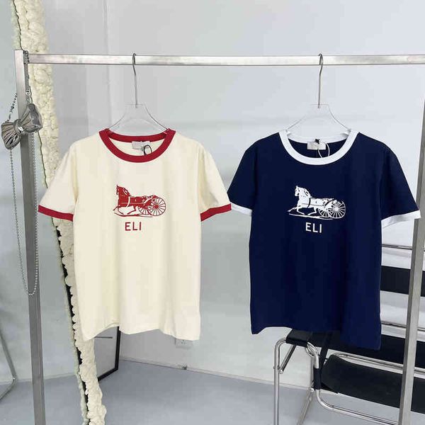 

trendy printing color matching short sleeves allow women's spring and summer new round neck loose large couple bottoms, White