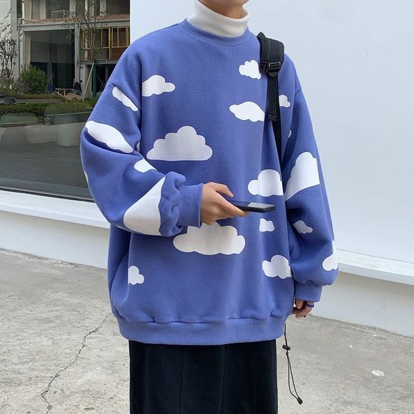 

2021 autumn/winter new cloud style more cashmere sweatshirt fashion male wear youth 2uyz, Black