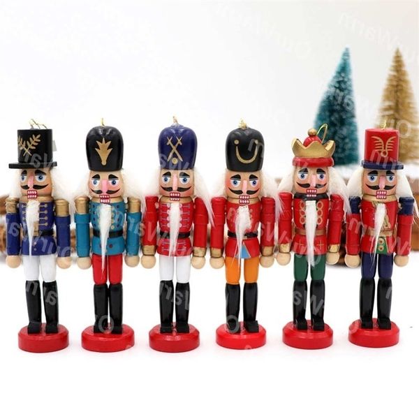 

figurines soldier 6pcs wooden nutcracker doll miniature vintage handcraft puppet new year christmas ornaments home decor