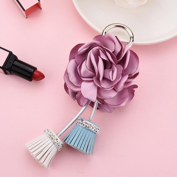 

new flower tassel keychain fashion gifts for women llaveros mujer car bag accessories keyring holder jewelry key chain a 001 h sqcqvs, Silver