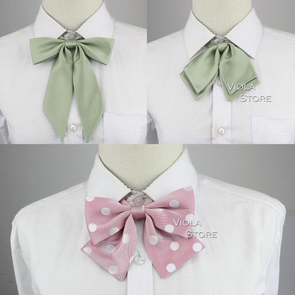 

neck ties cute vintage dot solid college style classy lady bowtie women girl student cosplay party office uniform suit accessory butterfly, Blue;purple