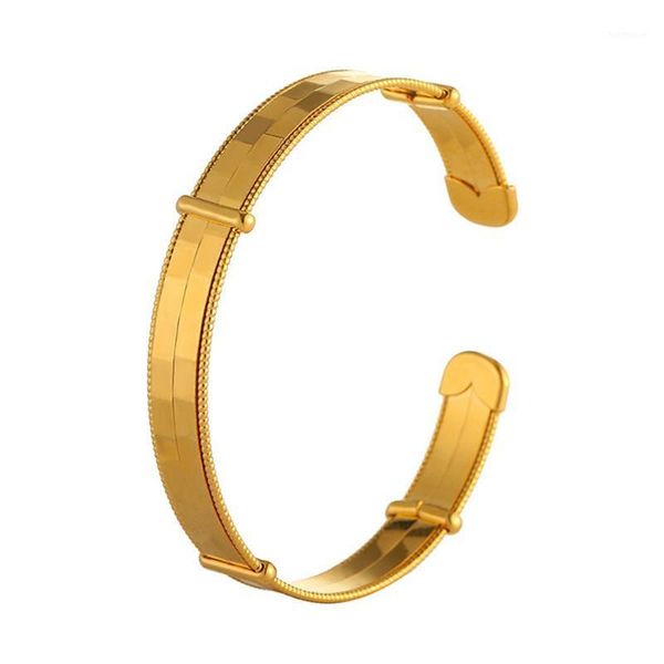 

vintage gold simple for woman & man classic open bangle for couples jewelry accessories promotion1, Black