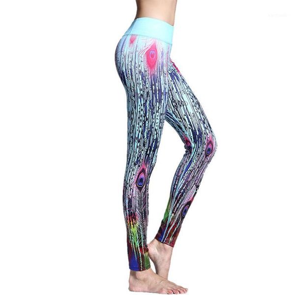

yoga outfits sports clothing tight women fitness pants peacock leggings running sportswear1, White;red