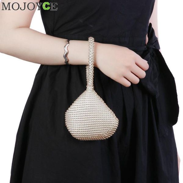 

metal clutch bags for women ladies small fashion day clutches pearl beaded purse for dinner party metallic handbags