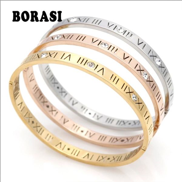 

bangle classic design 6mm zircon roman numerals bracelets & bangles women fashion jewelry wholesale, Black