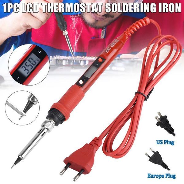 

80w soldering iron lcd digital electric welding tools constant temperature black/red mdj9981