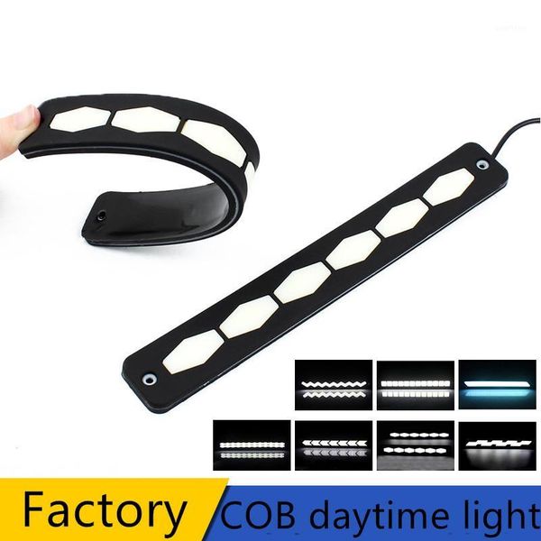 

2pcs car led daytime running lights ultra bright dc 12v waterproof auto car drl cob driving fog lights dho drl1