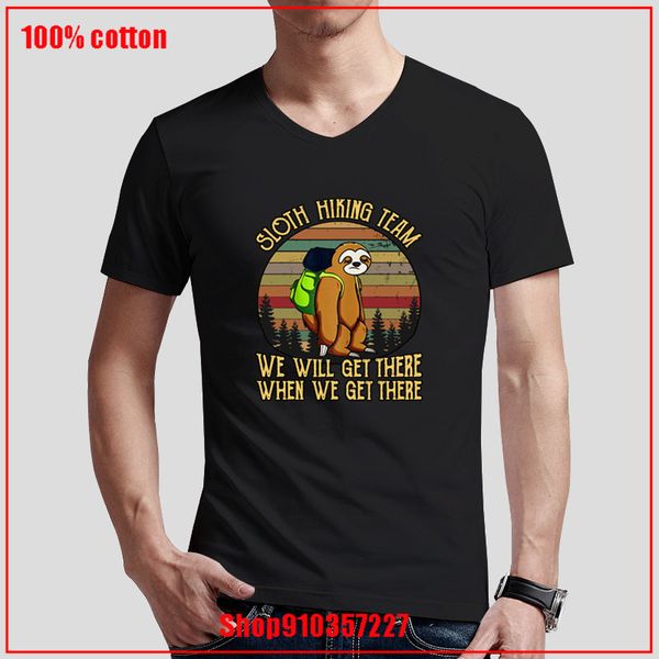 

sloth hiking team vintage sloth gift for hiker summer short men v clothing pure male sport hooded sweatshirt hoodie t shirt
