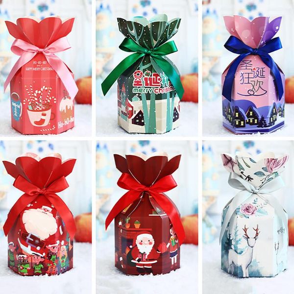 

18 pcs christms favor boxes with hanlde decorative paper chocolate holders candy containers gift wrap boxes for packaging party